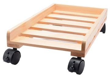 Guoyoocc Supporto per Computer Desktop,Custodia per PC con Supporto per CPU,Supporto con Ruote per Computer,Carrello Porta pc in Legno