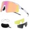 FOCUHUNTER Polarized Sports Sunglasses for Men Women, UV400 Cycling Eyewear for Baseball Running Cycling Glasses 3 Lenses