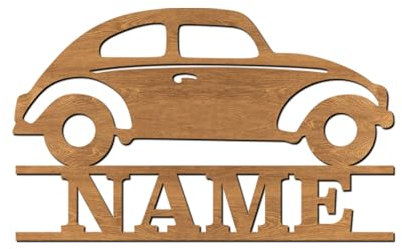 codiarts. Namensschild Kinderzimmer – personalisierbares Wandbild mit Namen – selbstklebend – Motiv Super Cars, Autos, VW Käfer – Deko Türschild für Jungen & Mädchen (VW-Kaefer)