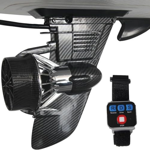 YANDDEA Elektrisch motorisiertes Finnen-Surfbrett, 24-V-Thruster-Elektro-Surfbrett, mit Fernbedienung, maximale Akkulaufzeit 20 km, Geschwindigkeit 3-6 km/h, für Kajak-Fischerboot-Paddelbrett