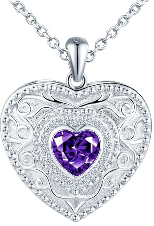 MICYUMI Damen Herz Foto Medaillon Halskette 925 Sterling Silber Herz Kette Cubic Zirkonia Anhänger