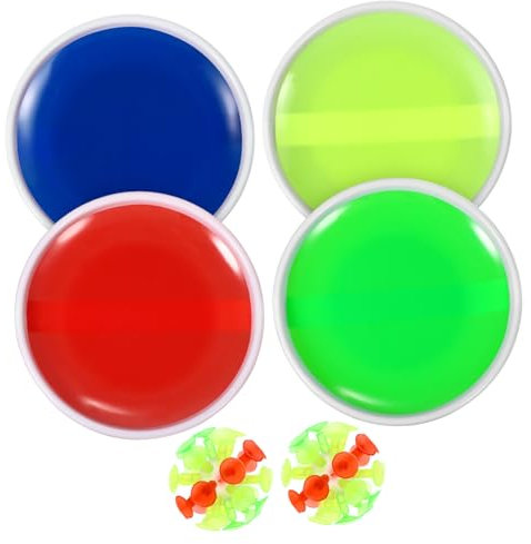 VICASKY Grillo Pegajoso Atrapar El Juego De Pádel Pelota De Lanzamiento De Ventosa Palo Pegajoso Juego De Pelota De Succión Juego De Tirar y Atrapar Juguetes con Ventosa para Niños Blue