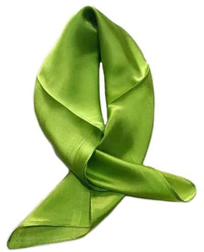 MEISHINE® 52 * 52cm Damen Elegant Seide Halstuch Seidenschal aus 100% Reiner Seide (Apfelgrün)