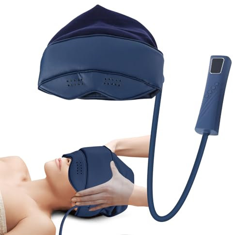 CISSIYOG Elektrisches Kopfmassagegerät, Kopfmassagegerät mit tragbarer Kappe, Wiederaufladbar USB mit Wärme, Kneten und Drücken zur Linderung von Kopfschmerzen&Stress