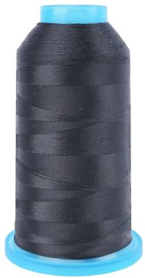 FOGAWA Filo da cucito in nylon legato, 1200 metri, colore nero, 210D/3, filo di poliestere resistente, per tappezzeria, pelle, jeans, tela, teloni, tende, perline