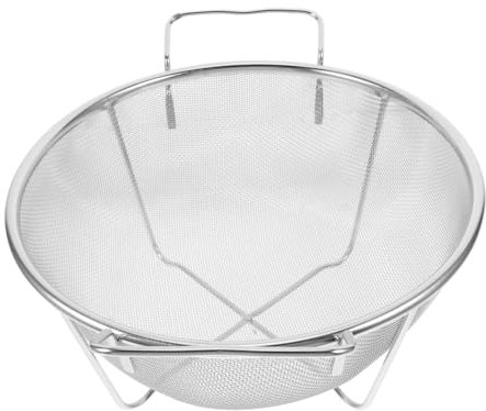 SHOWERORO Stable Dual Ear Attachment Fine Mesh Colander Rice Washing Filter Strainer Effortless Maintenance Kitchen Strainer