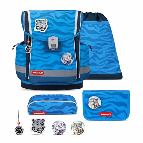 Belmil Classy Plus Schulranzen Set 5-teilig mit Brustgurt (405-78/AG/S) (Animal Kingdom)