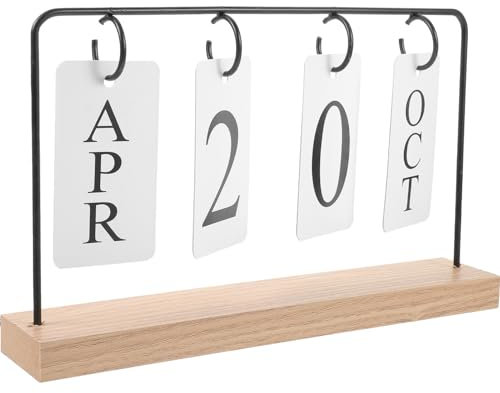 Operitacx Kalender tischkalender the office wand kalender die schule wohnraumdeko Klappkalender für den Schreibtisch Desktop-Kalender 2024 Standkalender Rustikales Eisen Black