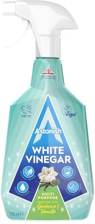 Astonish Multipurpose Cleaning Spray with White Vinegar, Powerful Cleaning for Surfaces, Vanilla & Gardenia Scent, 750ml