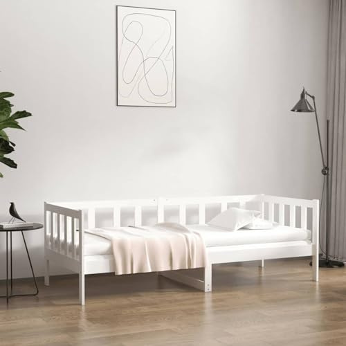 Iiaky Tagesbett Bettgestell Sofa Betten Tagesbetten Daybed Bed Frame Betten Weiß 90x190 cm Massivholz Kiefer