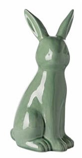 Fink Deko-Hase aus Keramik 25 cm in Krakelee-Optik grün zum Hinstellen