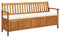 JHQHSM Sitzbank mit Stauraum und Sitzpolster, Gartenbank Holz Gartenbank wetterfest Sitzbank Outdoor Bank im freien Geeignet für Garten Hinterhof Pool Terrasse 170 cm Massivholz Akazie