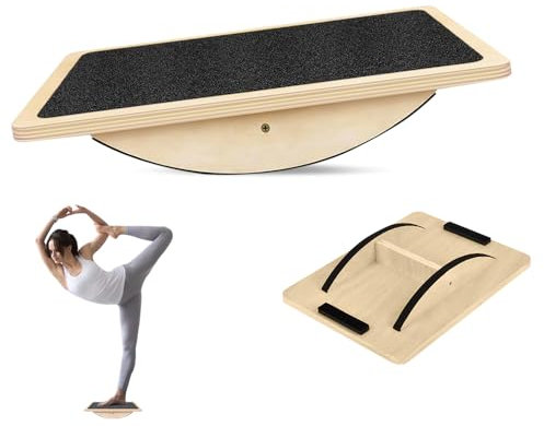 Tabla Equilibrio, Antideslizante Balance Board de Madera Cuadrada, Tabla de Equilibrio Profesional for Under Desk, for Core Strength, Stability, Office Wobble Boards, Fitness & Rehabilitación