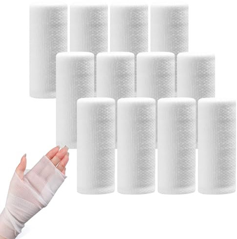 24 Stück Elastische Mullbinden Bandage 8 cm x 4 m EinzelnVerpackt Fixierbinden Verbandsmaterial für Wundv Wundversorgung Binden Weich and Dehnbar