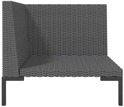 Eleganz Halbrundes Gartensofa mit Kissen aus PE-Rattan & pulverbeschichtetem Stahl – Langlebiges & stilvolles Gartensitzmöbel für Terrasse & Garten