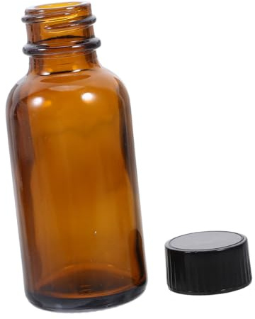 Mikinona Amber Glass Medical Liquid Bottle 60ml with Screw Cap, Small Amber Medicine Vial for Sample Storage and Liquid Medicine Management