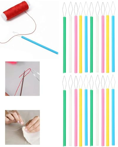 HUVZOR 20 Piezas Enhebrador de Aguja, Enhebradores de Agujas de Plástico, Enhebrador de Máquina de Coser, para Hilos Finos y Gruesos, Facilita la Costura Rápida y Protege tu Vista