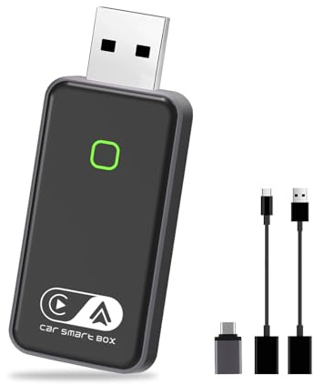 PTDHE 2026 Wireless Android Auto und Carplay Wireless Adapter, 2 in 1 Konvertieren Wired Android Auto/Carplay in kabellos Unterstützung OTA, Typ-C/USB Plug & Play, Mini & stabil