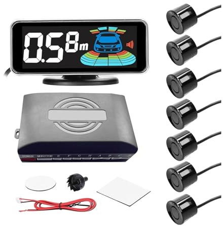 Auto Rückfahr Radar Parksensor Abstandserkennung LCD Display Einparkhilfe(Black 8pcs)