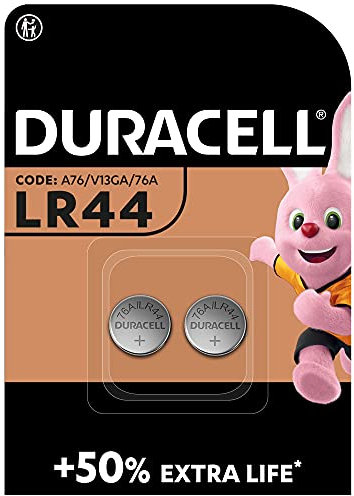 Duracell LR44 - Batteria Bottone Alcalino 1.5V, Specialistica Elettronica, 76A/A76/V13GA Progettate per l'Uso in Giocattoli, Calcolatrici e Dispositivi di Misurazione, Confezione da 2