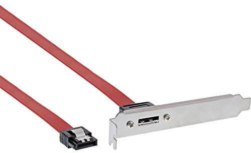 InLine 27902 Cable de SATA 0,50 m eSATA Rojo - Cable SATA (0,50 m, eSATA, Male Connector/Female Connector, Rojo)
