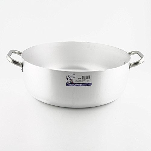Agnelli ALMA10650 Cacerola Baja con 2 Asas en Acero, Aluminio Profesional 3 mm, 50 cm, Metal