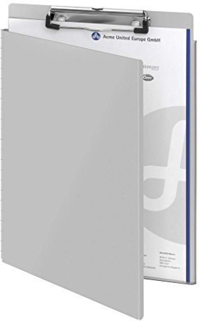 Westcott E-17005 00 Klemmbrett aus Aluminium mit Schutzklappe und Aufhängeöse, DIN A4