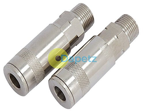 Dapetz ® Air Line Fitting Quick Release Push Fit for PCL Vertex Compressor Air Hose 3/8 Male Thread 2PC