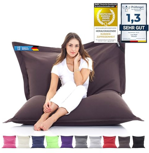 LAZY BAG Original Riesen-Sitzsack Cotton XXL 180x140cm mit 400L | hautfreundliches Baumwolle Sitzkissen 2-in-1 relaxtes Sitzen & Liegen | Perfekte Ergonomie Dank 4 Mio. EPS-Perlen | waschbarer Bezug