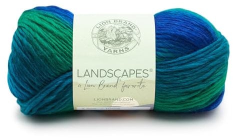 Lion Brand Yarns Landscapes Yarn, Acrylic, Blue Lagoon, 17.78 x 7.62 x 7.62 cm