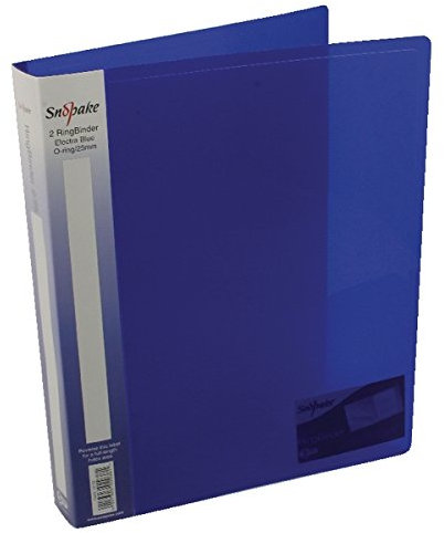 Snopake Electra Ring Binder Polypropylene 2 O-Ring 25mm Size A4 Blue Ref 10159 [Pack 10]