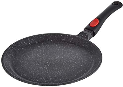 KAMBERG Crepiera 28 cm, Manico Rimovibile, Ghisa di Alluminio, Rivestimento Antiaderente di Alta Performance Pietra, Tutti Fornelli y induzione, Senza PFOA