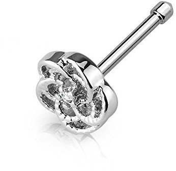 eeddoo Nasen-Piercing Nasenstecker Blume Silber Edelstahl