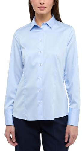 ETERNA Regular Bluse Langarm Hemdenkragen Schulterpasse hellblau