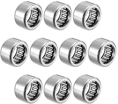 sourcing map HK1512 Drawn Cup Needle Roller Bearings, Open End, 15mm Bore Dia, 21mm OD, 12mm Width (Pack of 10)