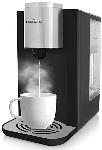 NutriChef Electric Countertop Hot Dispenser-2.17 Liter Smart Home Digital Plug in Quick Instant Heating Black Water Warmer Heater Boiler Kettle Pot w/Clear Tank, for Tea Coffee PKHTWTR46