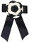 Brillabenny Broche Fleur Camélia Ruban Satin Haute Bijoux De Luxe Application Luxe Cuir Blanc et Noir Broche Broche Bijou Femme