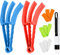 Yalbdopo Triple Venetian Blind Cleaner - 2Pcs Removable Washable Window Blind Duster Brush Cleaner Tool with 5 Microfibre Sleeves for Blinds, AC, Car Vent - Bonus Includes 1 Dustpan Cleaning Brush