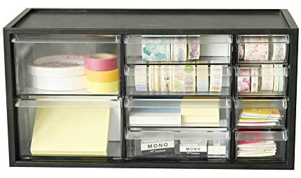 livinbox DIY Tool Bits Storage Organiser Unit - Workshop Screws and Small Parts Cabinet or Office Stationary Craft Box (10 Drawer with divider)