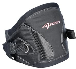Ascan Jack Multi Waist Harness Kite + Windsurf Trapezio per Anca Trapez Surftrapez Kitetrapez, Nero, XXL