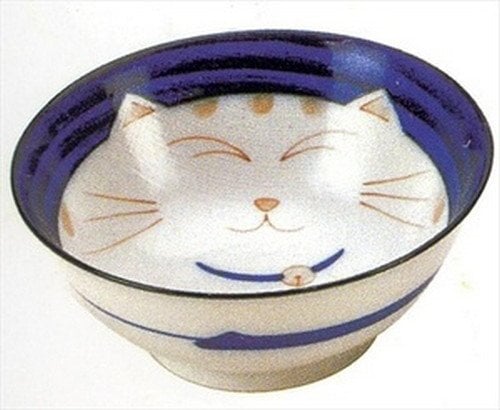 JapanBargain, cuenco japonés de porcelana para arroz Udon, cuenco para sopa de fideos, cuenco para cereales, cuenco de poke hecho en Japón, diseño de gato sonriente Maneki Neko