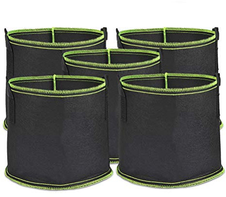 FOROREH Tomaten Pflanzsack aus Vliesstoff, Pflanztasche 5 Gallonen 17,7 Liter wiederverwendbar Pflanze Wachsende Tasche Kartoffelsack Pflanzbeutel mit Tragegriffe für Kartoffeln, Tomaten und Erdbeeren