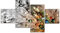 ARTLAND Wanddeko Glasbilder Wandbild Glas Bild Set 4 teilig 120x70 cm Querformat Natur Botanik Blumen Pusteblume Frühling Wassertropfen Modern T9IN