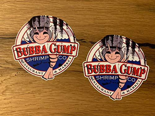 24/7stickers MG080 / 2X Vintage Aufkleber 8,5x8cm Hotrod Oldschool Bubba Gump Shrimp Retro Look USA V8 Kult Custom Airride Tuning Low Deep How