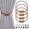 Pretty Jolly magnetische Vorhang Raffhalter handgefertigtes Gewebe Seil Vorhang-Raffhalter Einfachheit dekorative Vorhang drapieren Krawatte zurück für Haus Fenster Drapery, Heller Kaffee, 4 Stück