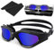 HotSrace Lunettes de natation à verres polarisés, Lunettes natation Lunettes Plongée Lunettes Piscine Anti buée Anti UV Vision Nette pour Homme Femme Unisex Adultes Adolescents