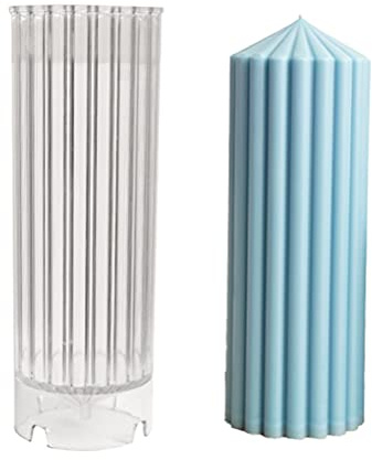 Kuashidai Moulds for Candle Making, Mould for Wax and Beeswax Molding, DIY Candle Making Supplies Stripe Mold Pillar Candle Moulds, 7*20cm