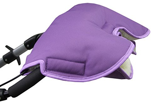 BAMBINIWELT Muff Handwärmer Handschuh für Kinderwagen Buggy mit Lammwolle für warme Hände universal UNI (lila)
