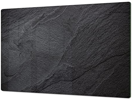 Salvaencimera Extra-Grande de vidrio templado - Conjunto de tablas para picar - Cubre Vitro Gigante – UNA PIEZA (80 x 52 cm) o DOS PIEZAS (40 x 52 cm); DD36 Texturas y azulejos 2 Serie