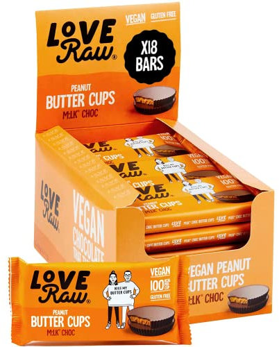 Milk Chocolate Butter Cups by LoveRaw (18x24g) • Vegan • Plant Based Milk Choc Butter Cups • No Palm Oil • Vegan & Gluten-Free Chocolate Cups • Love Raw Chocolates
